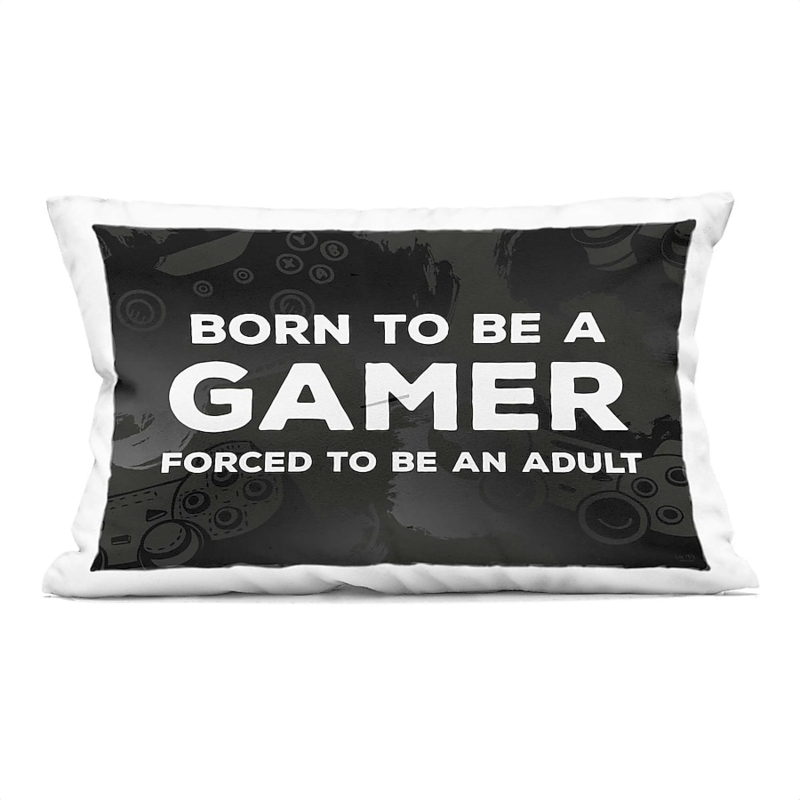 Lumbar Throw Pillow Gamer Theme Printed Typography Graphic