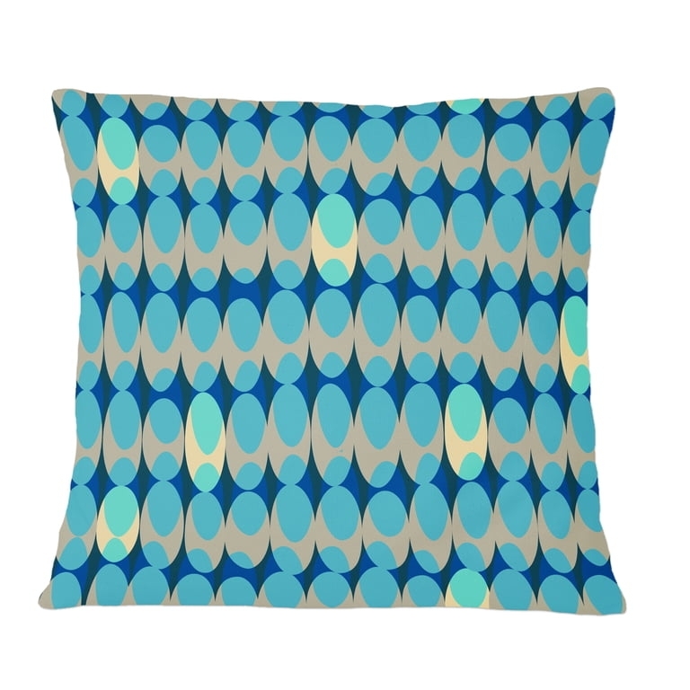 Lumbar Throw Pillow: Mid-Century Modern Abstract Geometric Print, Mustard and Teal
