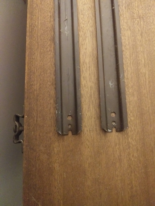 Metal Mirror Support Rails Black Finish Mounting Hardware