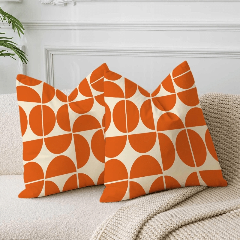 Mid Century Modern Pillow Trio with Teal, Yellow, and Graphic Print