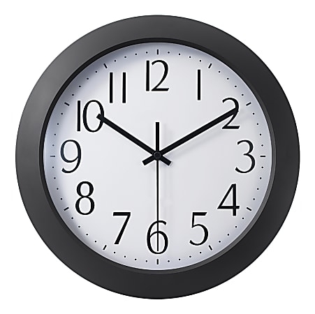 Minimalist 12 Inch Round Wall Clock with Distinctive Red Second Hand