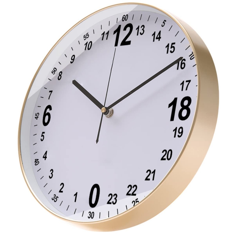 Minimalist Clock, 24 Hour Display, Monochrome Contrast, Slender Hands
