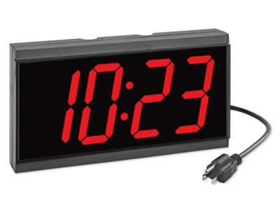Minimalist Red LED Digital Wall Clock in Black Frame