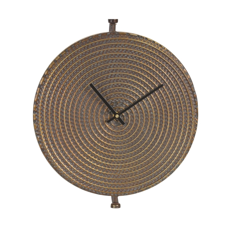 Minimalist Wall Clock Numberless Dial Radiating Spokes Metal
