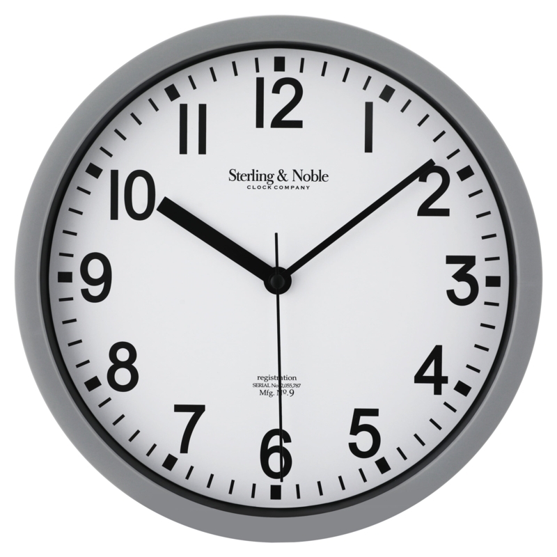 Minimalist Wall Clock with Neutral Gray Frame for Modern Office