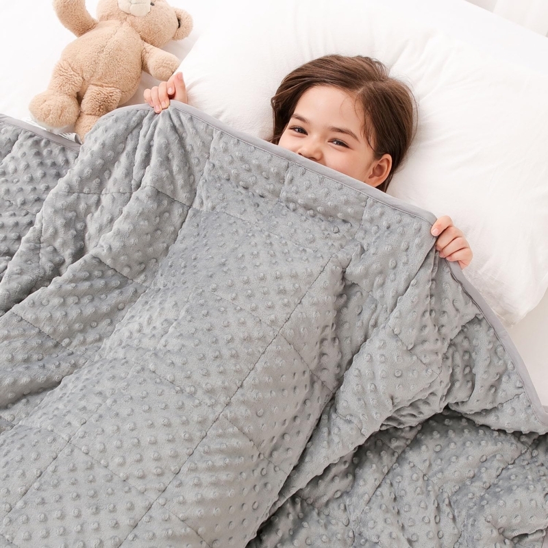 Minky Dotted Weighted Blanket for Sensory Comfort and Sleep