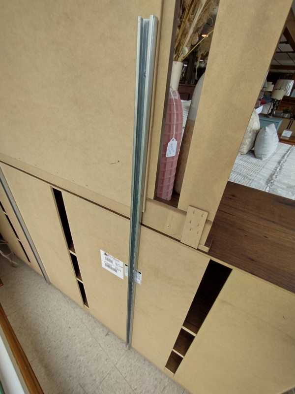 Mirror Support Rail Set Medium Brown Wood Grain Finish