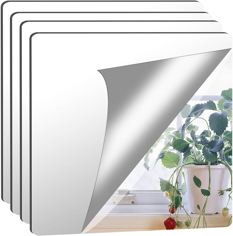 Mirror Tiles Modular Layout Frameless Acrylic Square Grid Pattern