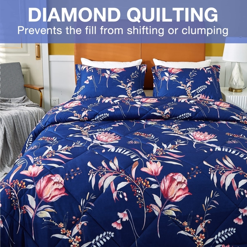 Modern Cottage High Contrast Botanical Bedding Set