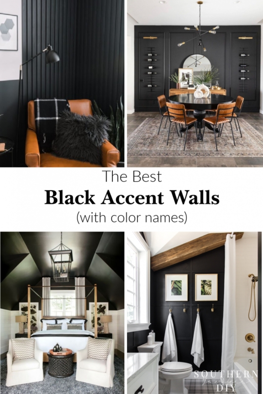 Modern Farmhouse Entryway Bench against Matte Black Molding Wall