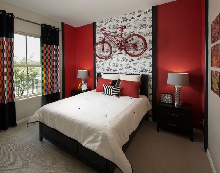 Modern Platform Bed Two-Tone Color Blocking Minimalist Bedroom