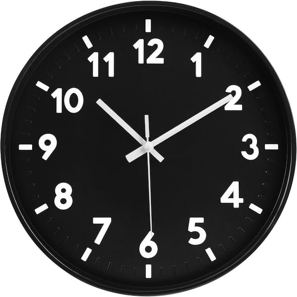 Modern Wall Clock with Matte Black Face & Raised 3D Numerals