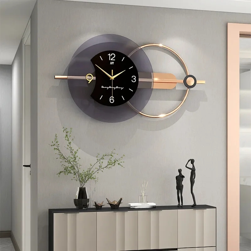 Modern Wall Clock with Numberless Face and Gold Baton Indices