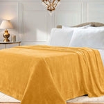 Mustard Yellow Fleece Blanket Ultra Plush Bed Layering