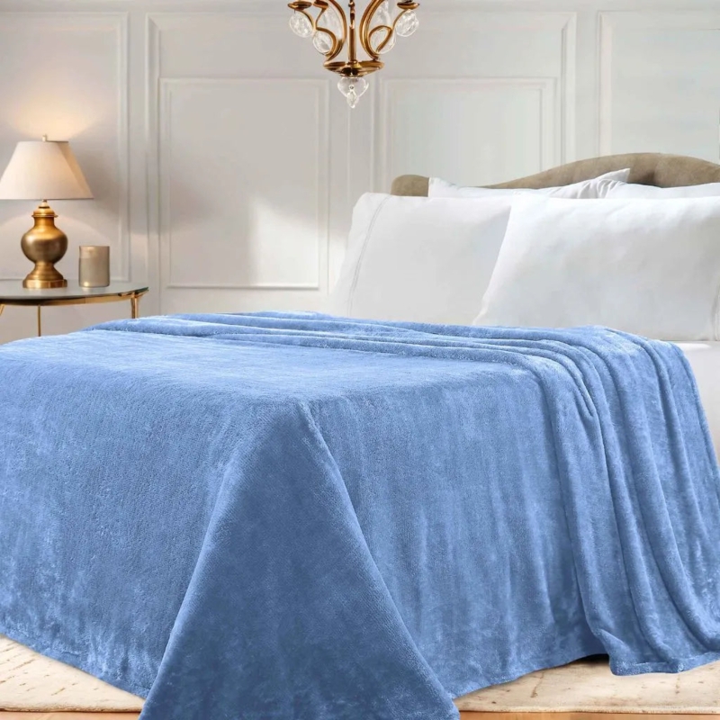 Navy Blue Throw Blanket Waffle Weave Geometric Texture