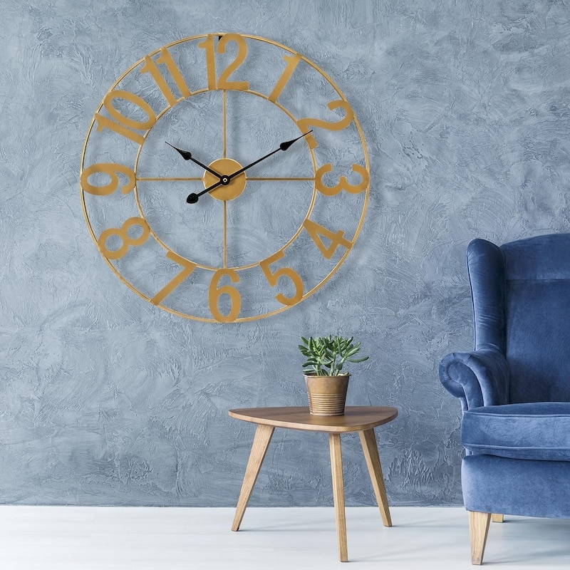 Open Frame Numeral Clock, Large Numerals, Matte White Finish