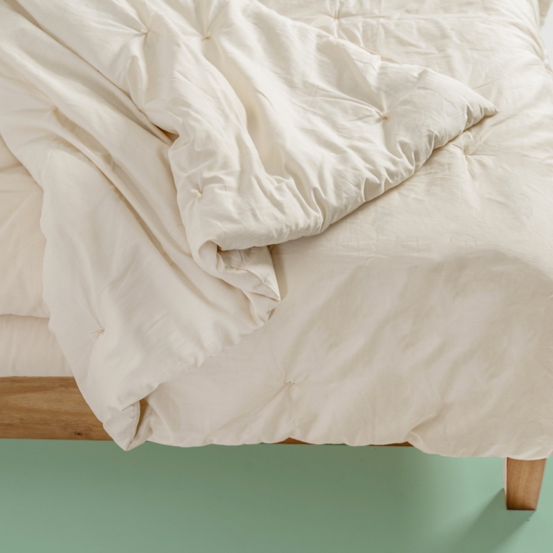 Organic Cotton Comforter, Box Stitch Quilting, Minimalist Bedding