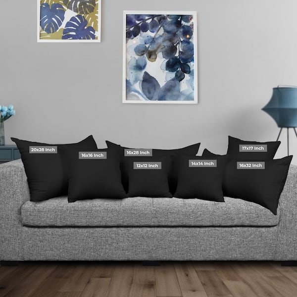 Outdoor Cushion, Matte Black Tufted Center Square Weather Resistant