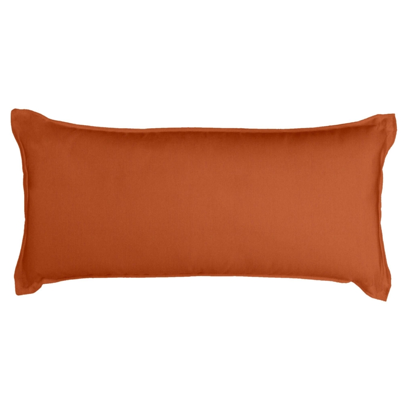 Outdoor Lumbar Throw Pillow Rust Orange Canvas Matte Finish Modern