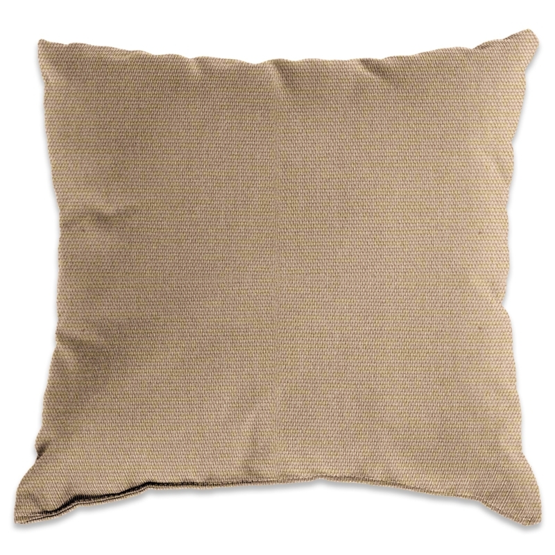 Outdoor Throw Pillow: Antique Beige Woven Fabric, Durable Cushion