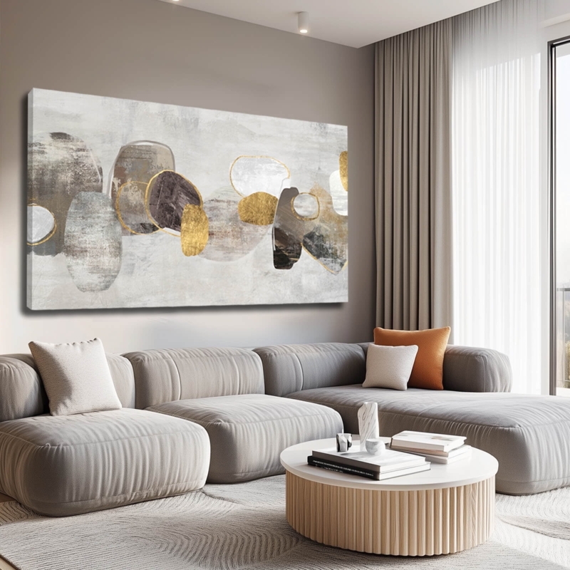 Oversized Wall Art: Horizontal Geometric Line Canvas Print