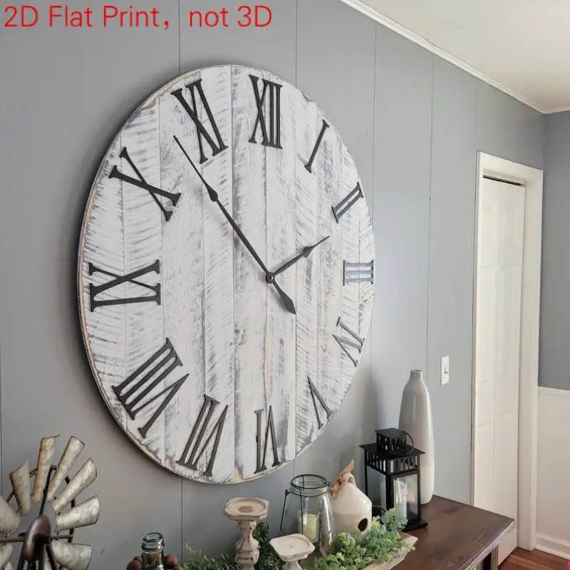 Oversized Wall Clock Industrial Minimalist Black Metal Open Frame