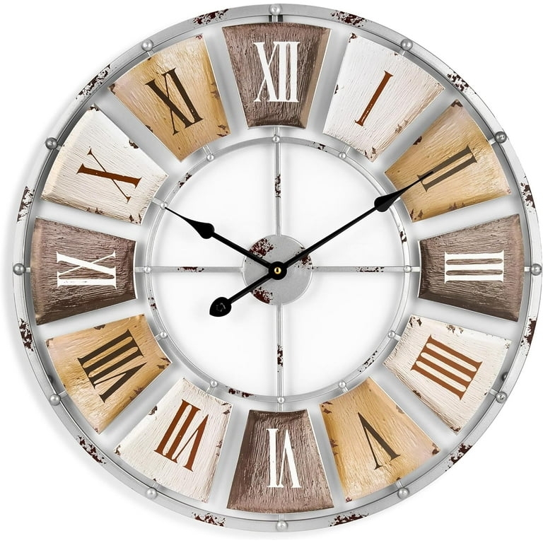 Oversized Wall Clock Minimalist Skeleton Dial Matte Black Metal