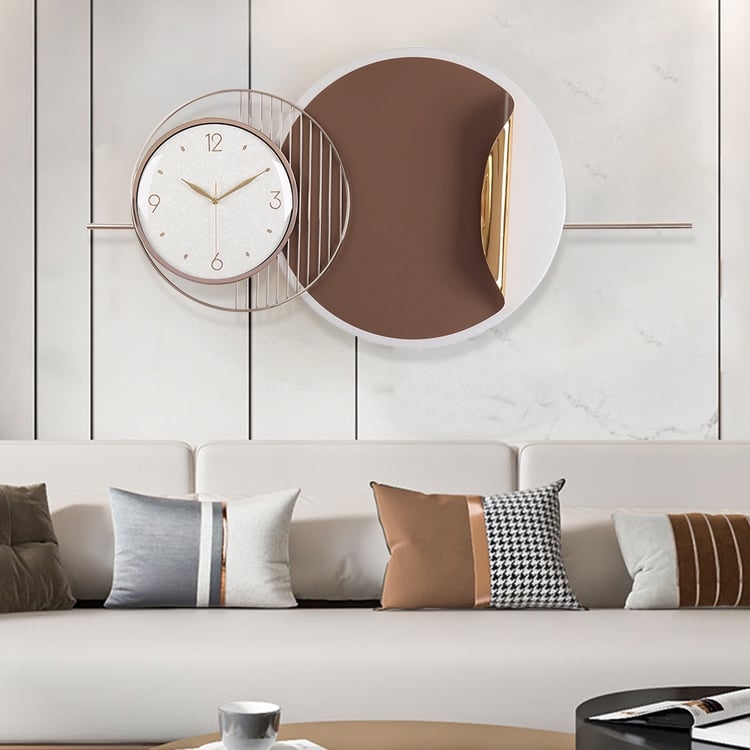 Oversized Wall Clock Modern Metal Open Frame Integrated Roman Numerals
