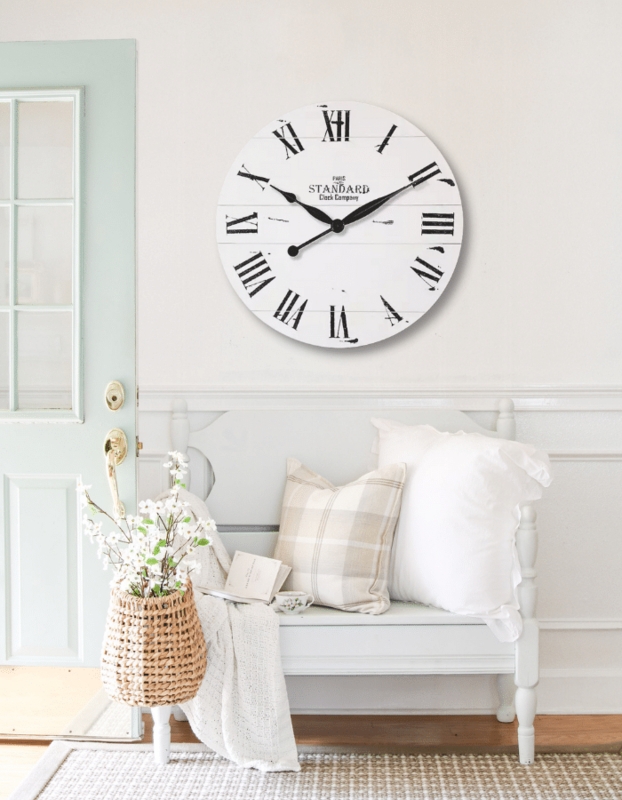 Oversized Wall Clock Open Frame Airy Design Roman Numerals
