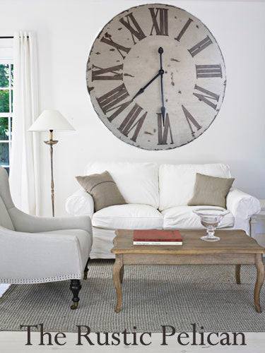 Oversized Wall Clock Planked Surface Multi Tonal Wood Rustic