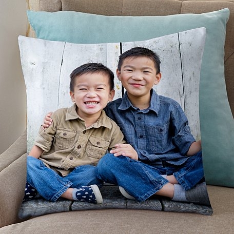Personalized Photo and Typography Throw Pillow Set