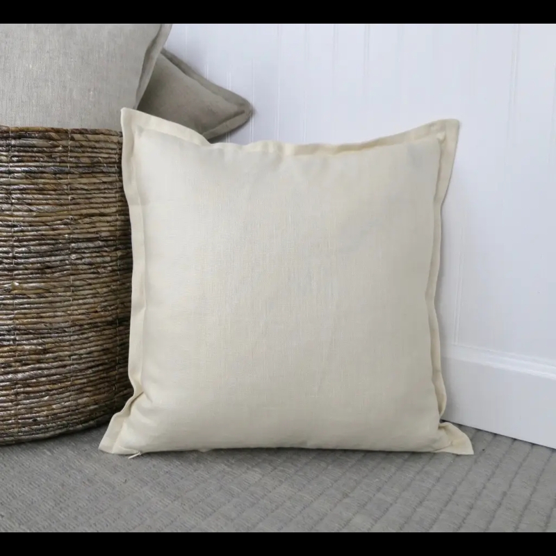Pillow Cover Linen Texture Flange Edge Minimalist Coastal