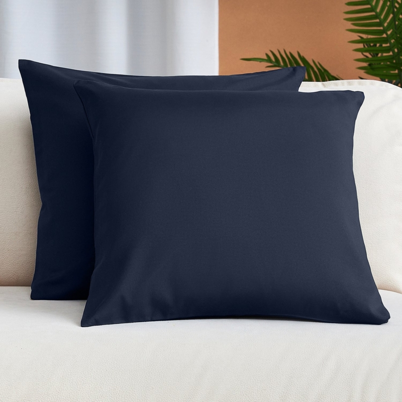 Pillow Cover Navy Blue Brushed Texture Hidden Zipper Throw Pillow Covers