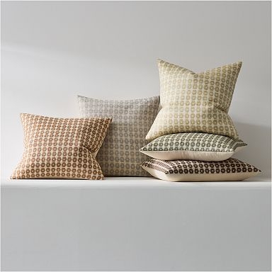 Pillow Cover with Raised Honeycomb Pattern and Silk-Like Sheen