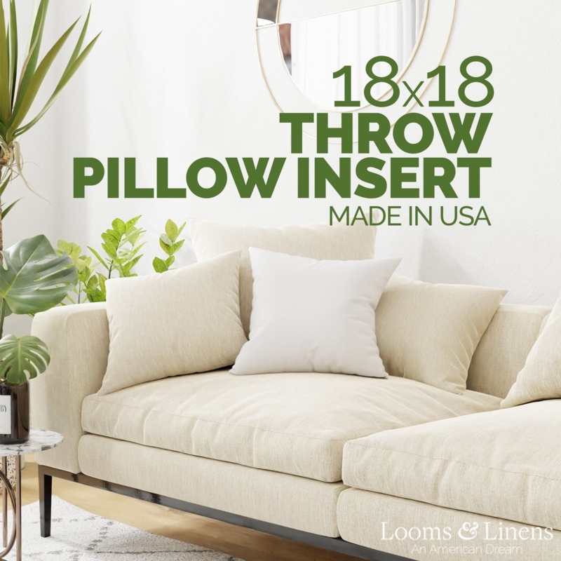 Pillow Insert, Down Alternative Fill Cotton Shell, Hypoallergenic Square