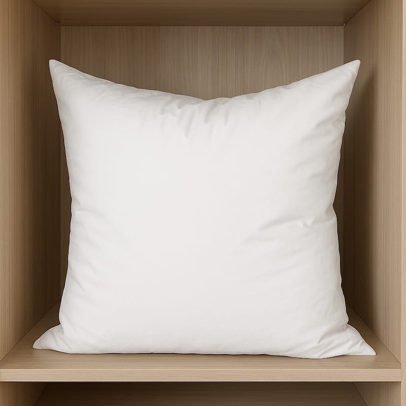 Pillow Insert High Loft Piped Edges Square Shape White Decorative Filler