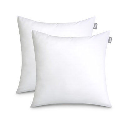 Pillow Insert Microfiber Like Plump Fill Bright White Square