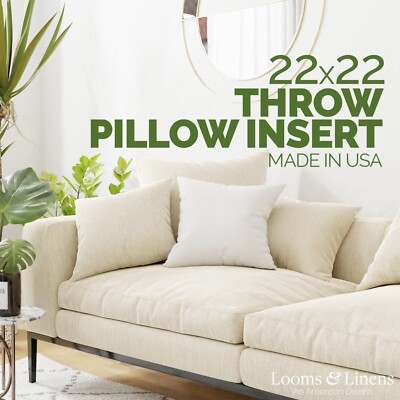 Pillow Insert Piped Edges Plump Loft Square Shape