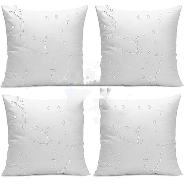 Pillow Insert Set of 4, Water Resistant Synthetic Fabric, Plump Fill