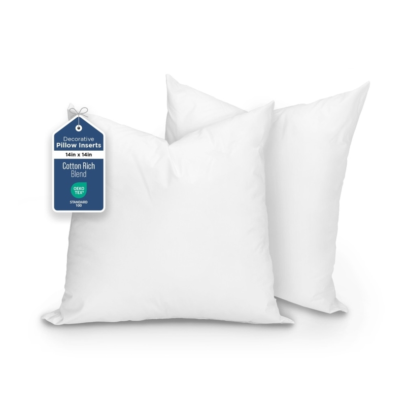 Pillow Inserts Knife Edge Square Shape Basic White Filler Set