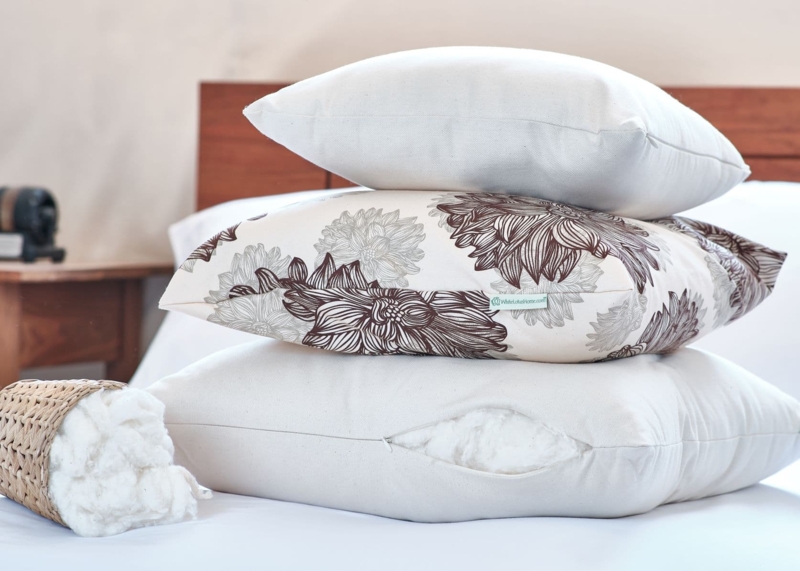 Pillow Inserts Organic Cotton Plump Fill Square Form