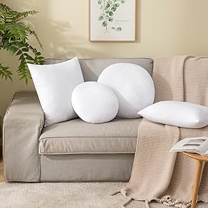 Pillow Inserts Round Silhouette Plump Fill White Circular Form
