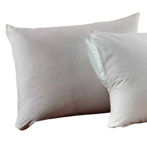 Pillow Protector: White Cotton Weave with Hidden Zipper Closure