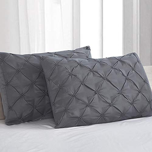 Pillow Shams Pinch Pleat Diamond Texture Matte Finish Pinch Pleat Shams