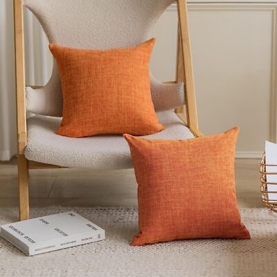 Pillow Shams: Terracotta Hue Linen-Like Fabric, Flanged Edge Farmhouse.