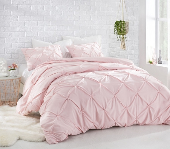 Pin Tuck Comforter Set for Dorm Room, Cozy College Styling