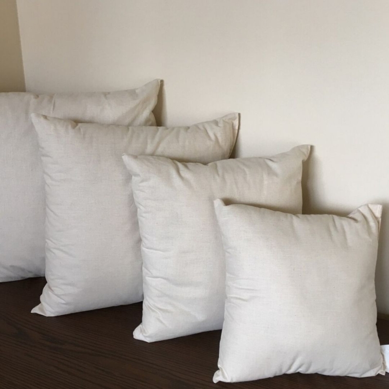 Plump Wool Filled Pillow Insert with Woven Fabric Texture