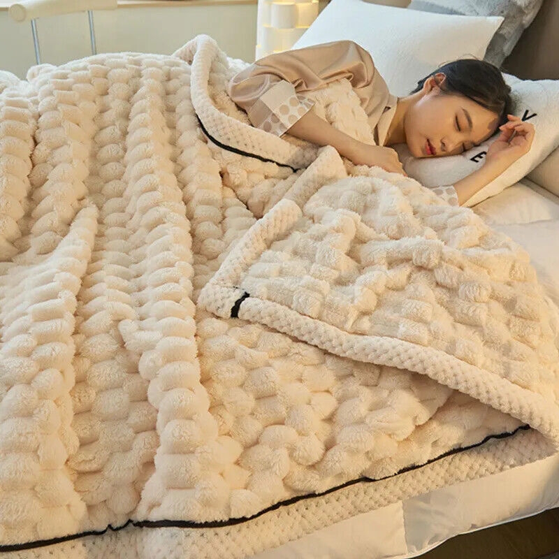 Plush Throw Blanket Stack in Multiple Colors for Minimalist Styling