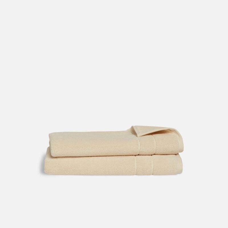 Plush Vanilla Hand Towel Stack, Neutral Textured Bath Decor