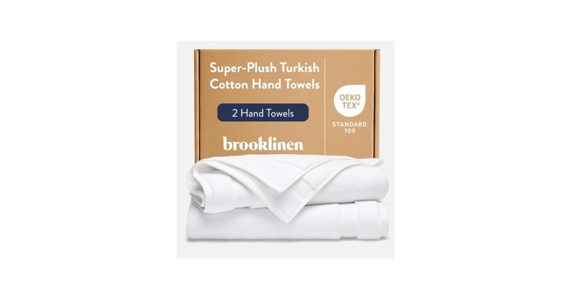 Plush White Hand Towel Set On Wood Tray for Spa Bathroom Decor